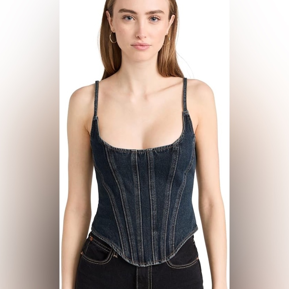 Lioness Dark Blue Denim Corset Tank